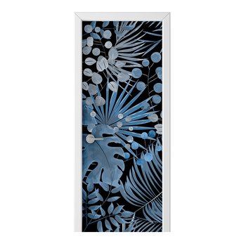 Naklejka na drzwi HOMEPRINT Niebieskie liście 85x205 cm - HOMEPRINT