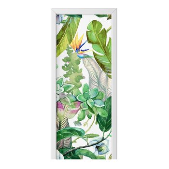 Naklejka na drzwi HOMEPRINT Rajski ptak i liście 85x205 cm - HOMEPRINT