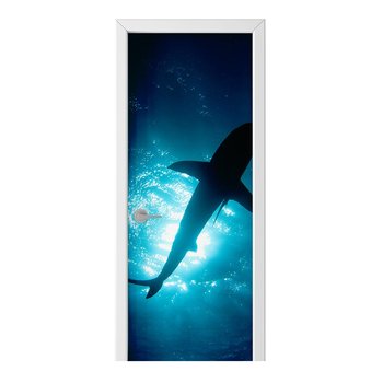 Naklejka na drzwi HOMEPRINT Rekin w głębi oceanu 85x205 cm - HOMEPRINT