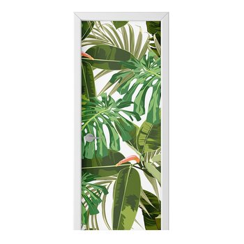 Naklejka na drzwi HOMEPRINT Tropikalne liście 95x205 cm - HOMEPRINT