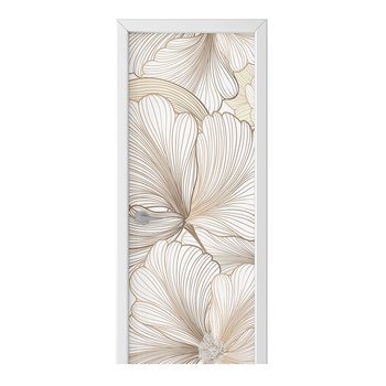 Naklejka na drzwi HOMEPRINT Wzór złotych kwiatów 95x205 cm - HOMEPRINT