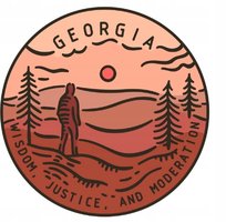 Naklejka na Okno Meble Lustro Ścianę Etui Usa Georgia Atram