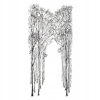 Naklejka na ścianę duże drzewa - Droga przez las, 240x120 cm - Naklejkolandia