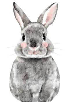 Naklejka na ścianę królik króliczek szary Miluś - Dekochmurka