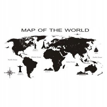 Naklejka na ścianę Mapa śwata 6 - Map od the world, 120x60 cm - Naklejkolandia