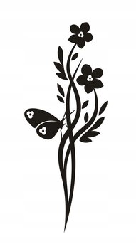 Naklejka na ścianę motyle kwiaty dekor Ornament 2, 100x40 cm - Naklejkolandia