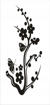 Naklejka na ścianę motyle kwiaty dekor Ornament 30, 100x40 cm - Naklejkolandia