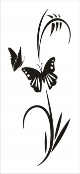 Naklejka na ścianę motyle kwiaty dekor Ornament 89, 100x40 cm - Naklejkolandia