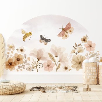 Naklejka na ścianę XL kwiaty boho motyle - Mini Dekor