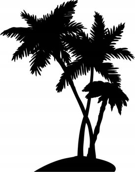 Naklejka na ścianę z palmami wyspa plaża Palmy 2, 59x46 cm - Naklejkolandia