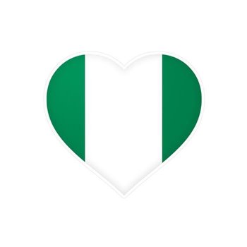 Naklejka na serce Flaga Nigerii 4 cm po 1000 sztuk - Inny producent (majster PL)