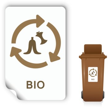 naklejka na śmieci BIO na kosze do segregacji śmieci śmietnik 20x31cm 1szt. - Zaplanowane