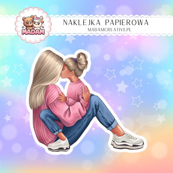 MaDam Creative Madam Creative Naklejka Papierowa Pojedyncza Mama I Córka – Wspólne Chwile Pełne Miłości! Madam