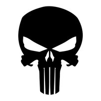 Naklejka PUNISHER na samochód 10 cm CZARNA