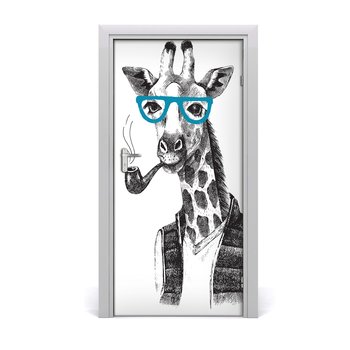 Naklejka samoprzylepna na drzwi Żyrafy w okularach, Tulup - Tulup