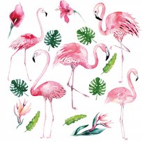 NAKLEJKA ŚCIENNA NA ŚCIANĘ FLAMINGI LIŚCIE 100