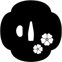 Naklejka Tsuba Katany Sakura Kwiat Wiśni Japonia 11x11 czarna na samochód