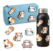 Naklejki 3D Sticker Wypukłe 5Szt Koty Kotki w stylu KAWAII wodoodporne Na Zeszyt Bidon Piórnik Etui Planner Meble Laptopa Lodówkę Śniadaniówkę Teczki Kubki