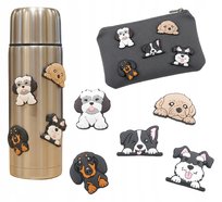 Naklejki 3D Sticker Wypukłe 5Szt Psy wodoodporne Na Zeszyt Bidon Piórnik Etui Planner Meble Laptopa Lodówkę Śniadaniówkę Teczki 5 Ras jamnik shih tzu labradoodle border collie sznaucer