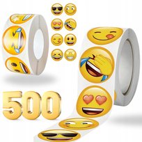 Naklejki 500 szt EMOJI rolka emotikonki śmieszne wlepy mix XXL