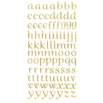 Naklejki brokatowe - alfabet, 90 szt - dpCraft