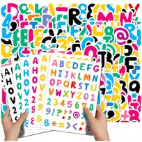 Naklejki literki cyferki kolorowe dla dzieci DIY dekoracja 6 arkuszy