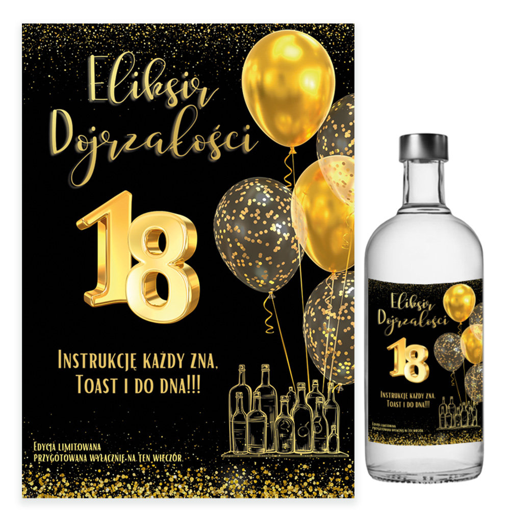 Naklejki na Butelki na 18 Magiczna Osiemnastka - 10 sztuk (s) - Szalony ...