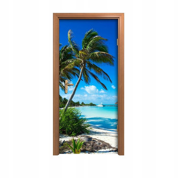 Naklejki na drzwi dekoracja Tropiki plaża 75x205 - Inny producent