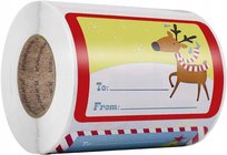 Naklejki na prezenty paczki świąteczne 6 wzorów etykiet zestaw 250szt