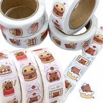 Naklejki Na Rolce Kapibara 500 Szt. Capibara Rolka Naklejek