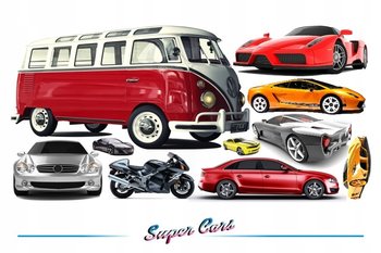 Naklejki na ścianę auta samochody - Super Cars 11, 100x50 cm - Naklejkolandia