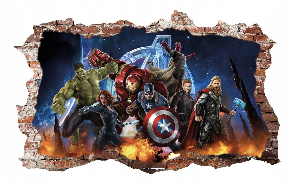 NAKLEJKI NA ŚCIANĘ Avengers Hulk Iron Man 100x65cm - Atram | Sklep ...