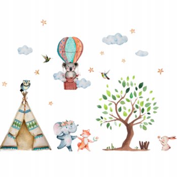 Naklejki Na Ścianę Dla Dzieci Dekoracja Zwierzęta Chmurki Balon Drzewko - Inny producent
