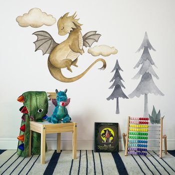Naklejki na ścianę dla dzieci DEKORACJAN, Smoki , The World Of Dragons - Zest. 3 - Dekoracjan