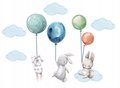 NAKLEJKI NA ŚCIANĘ Króliki balony 1x1m N001 - e-druk