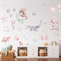 Naklejki na ścianę syrenki, mała syrenka morskie