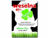 NAKLEJKI NA WÓDKĘ WESELNĄ ETYKIETY ŚLUB 8szt. PR 621