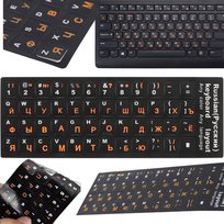 NAKLEJKI NAKŁADKI NALEPKI NA KLAWIATURĘ LAPTOPA PC QWERTY CYRLICA 11X13mm VERK GROUP