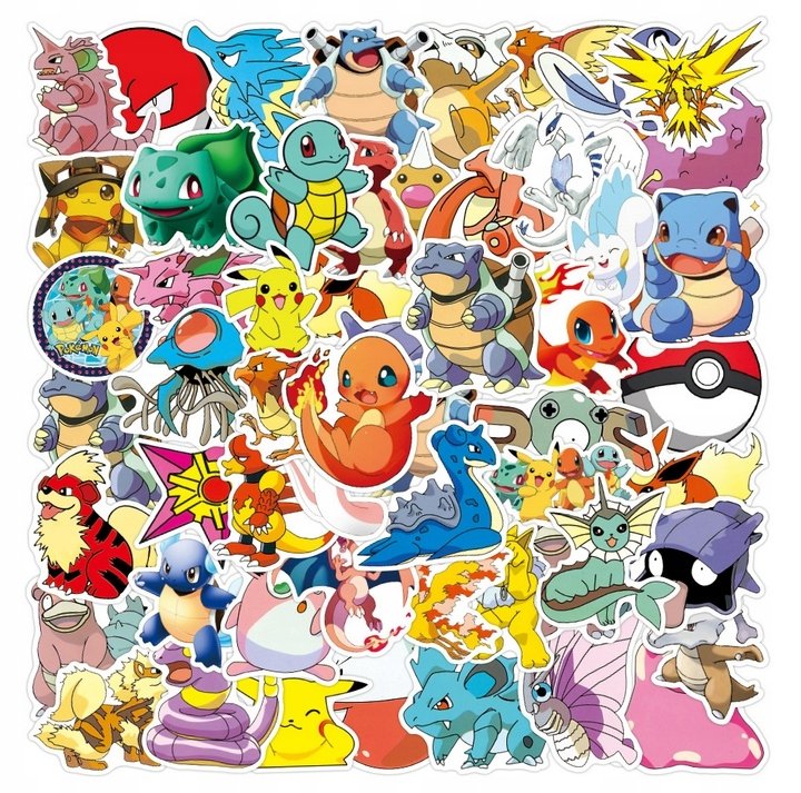 NAKLEJKI Pokemon Pikachu Zestaw 50 Szt Pikaczu Zazu Sklep EMPIK COM