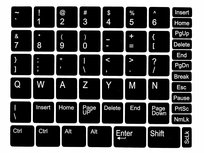 Naklejki spolczające klawiaturę 13 x 13 mm Czarne Trwałe Polskie US QWERTY Inna marka