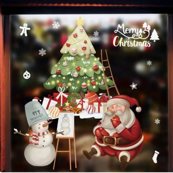 Naklejki Świąteczne Na Okno Szybę Ozdoby Święta Mikołaj Boże Narodzenie [Se-Nak2] - LUKOSS