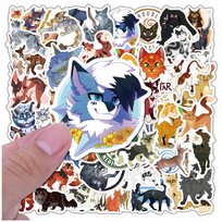 Naklejki Wojownicy Warrior Cats 60szt dla dzieci DIY dekoracja