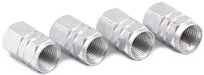 Nakrętki aluminiowe na wentyle srebrne na zaworki alu zaworki 4 sztuki ASTO