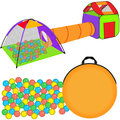 Namiot dla Dzieci Domek Tunel Suchy Basen do Domu Ogrodu Zestaw + 200 Piłek MALATEC - Malatec