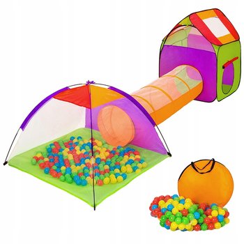 Namiot dla dzieci z tunelem, 200 szt. piłek - elektrostator