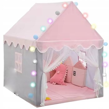 Namiot Domek dla Dzieci Zamek Pałac do Pokoju Ogrodu Domu + Lampki LED Róż - LEOPARD