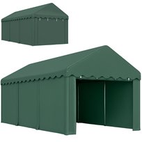 Namiot garażowy Outsunny 3x6 m wodoodporny z drzwiami zwijanymi, zdejmowanymi ścianami bocznymi, odporny na promieniowanie UV namiot magazynowy z dachem, schronienie, ciężarówki, SUV-a, zielony