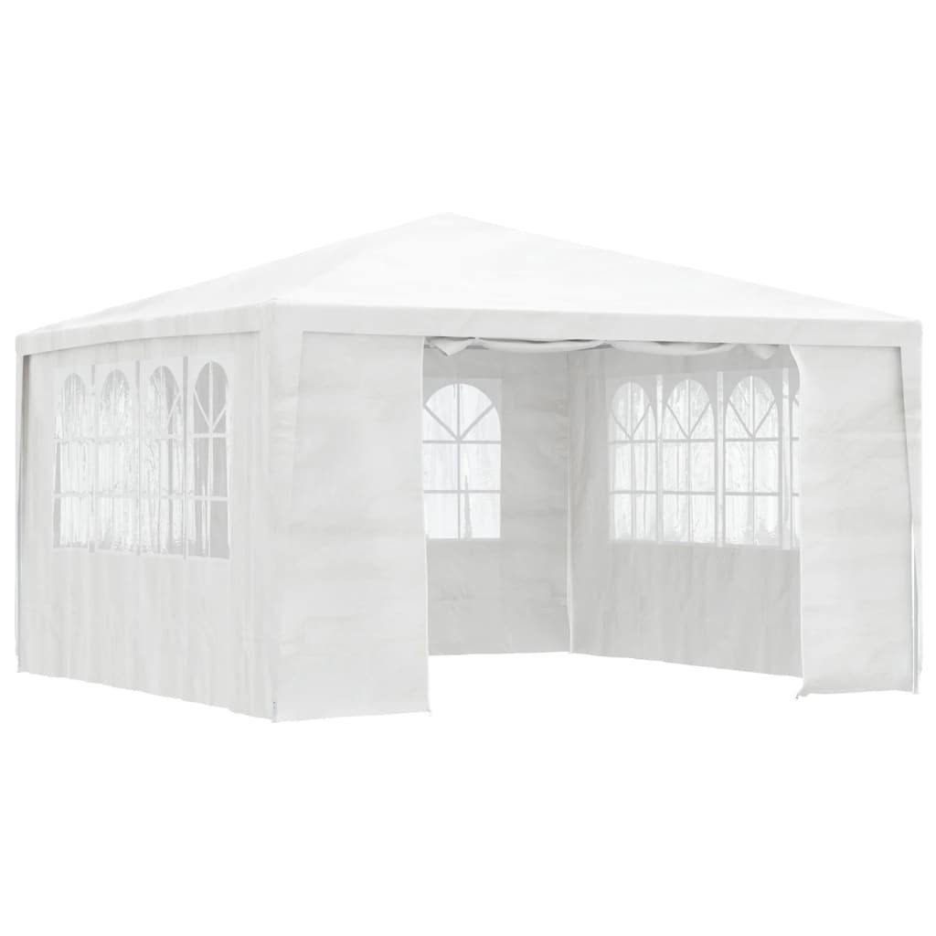 Namiot imprezowy ze ściankami VIDAXL, biały, 90 g/m², 4x4 m