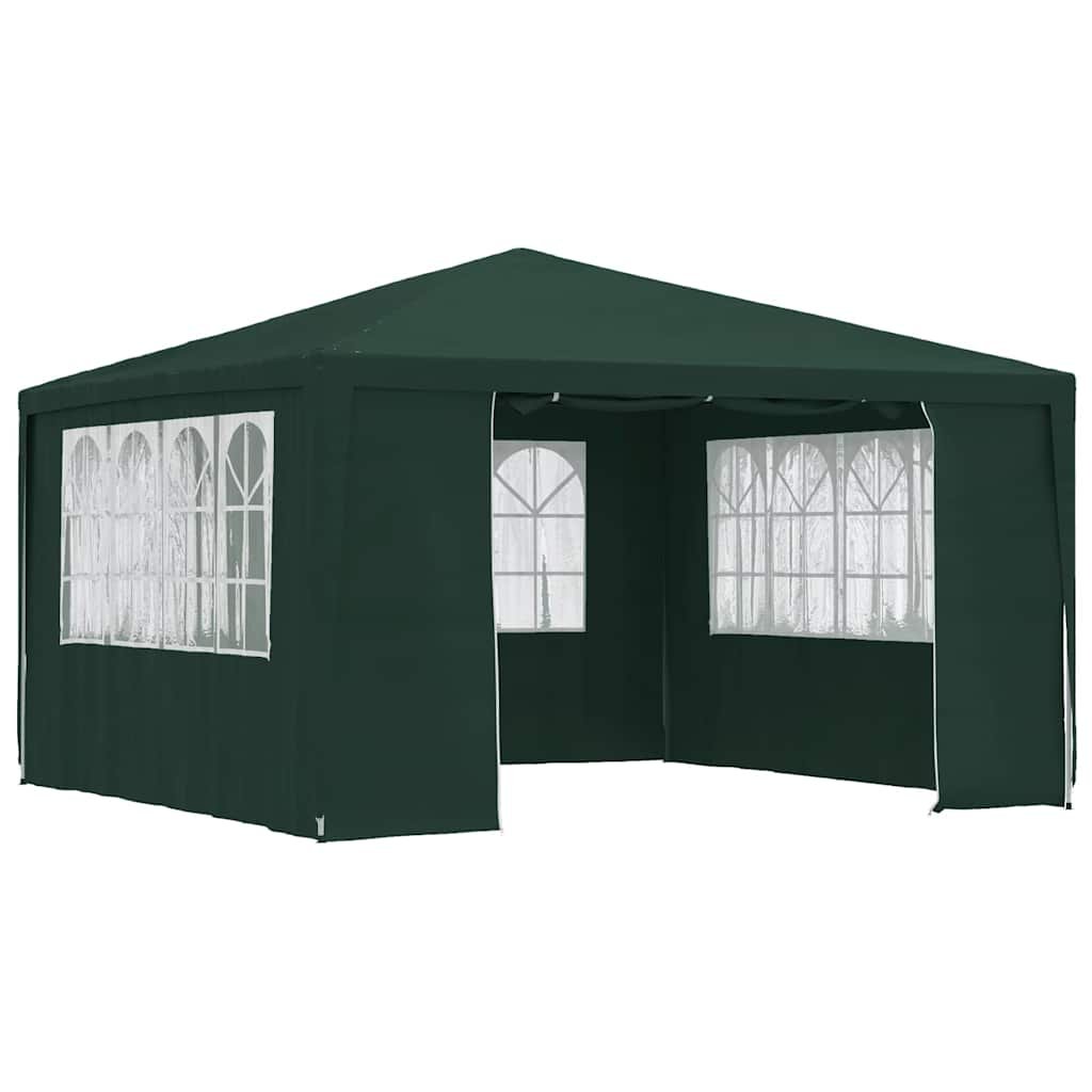 Namiot imprezowy ze ściankami VIDAXL, zielony, 90 g/m², 4x4 m