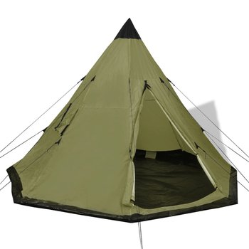 Namiot kempingowy 4-osobowy, zielony, 365x365x250 - Zakito